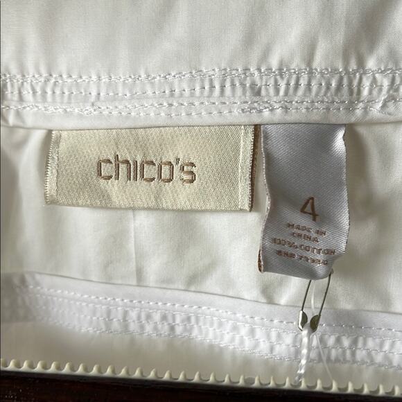 NWT Chicos Diamond Doll Delaney Optic White Zip-Up Jacket - Picture 2 of 8